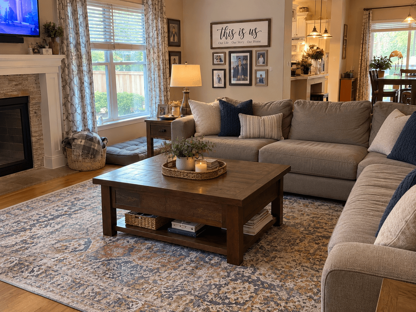 Living room after professional cleaning